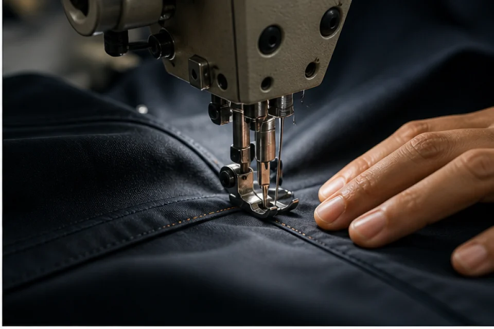 Industrial sewing detail